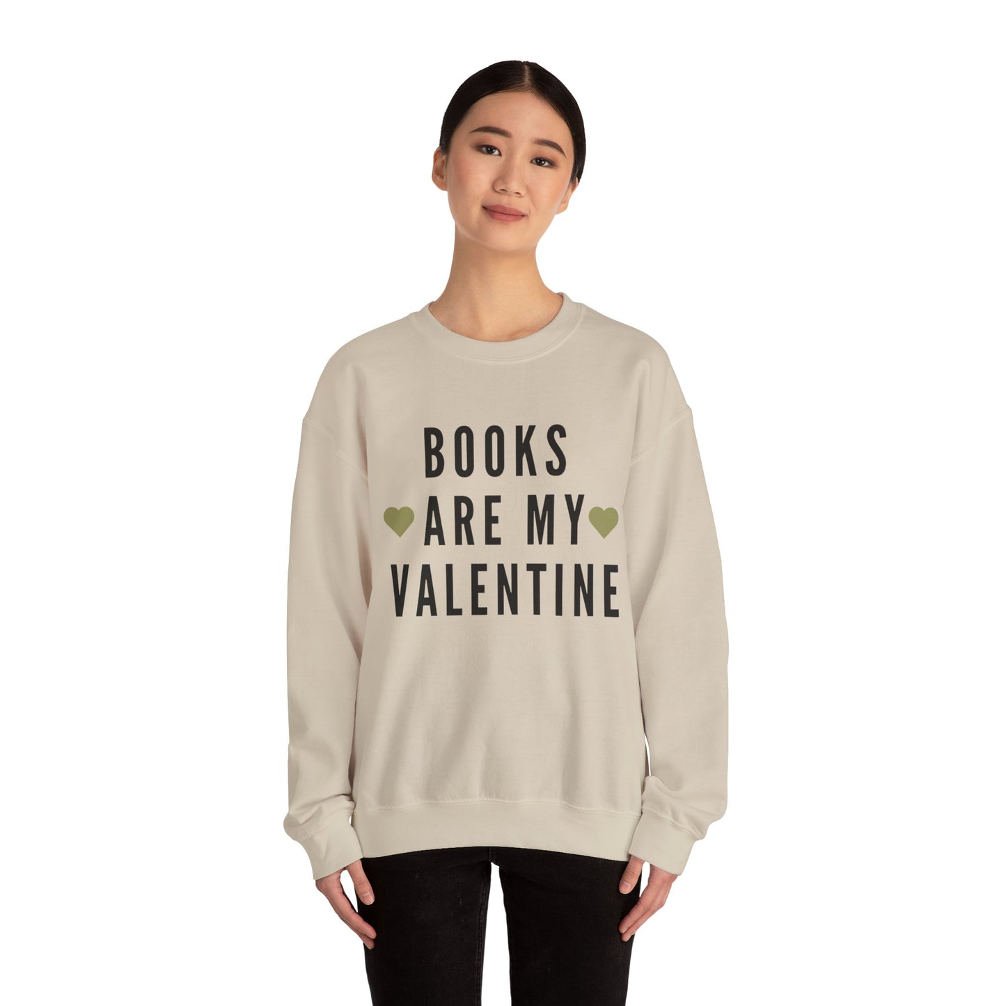 Books are my Valentine Heart Heavy Blend™ Crewneck Sweatshirt