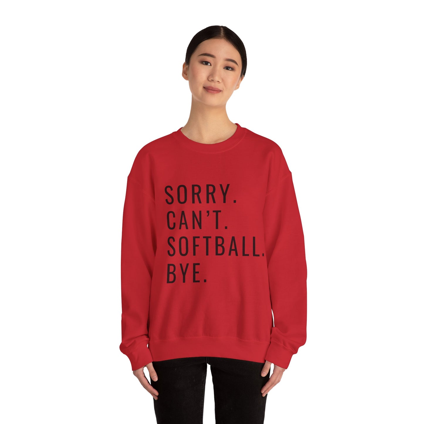 Sorry Can't Softball Unisex Heavy Blend™ Crewneck Sweatshirt