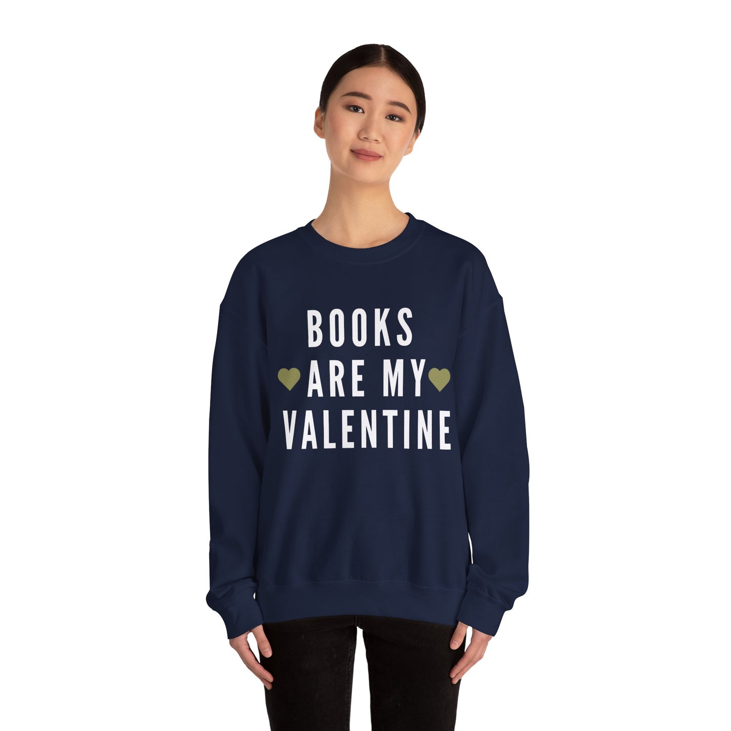 Books are my Valentine Heart Heavy Blend™ Crewneck Sweatshirt