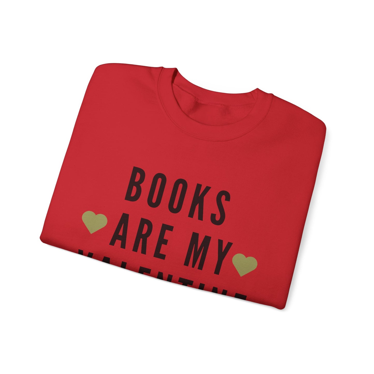 Books are my Valentine Heart Heavy Blend™ Crewneck Sweatshirt