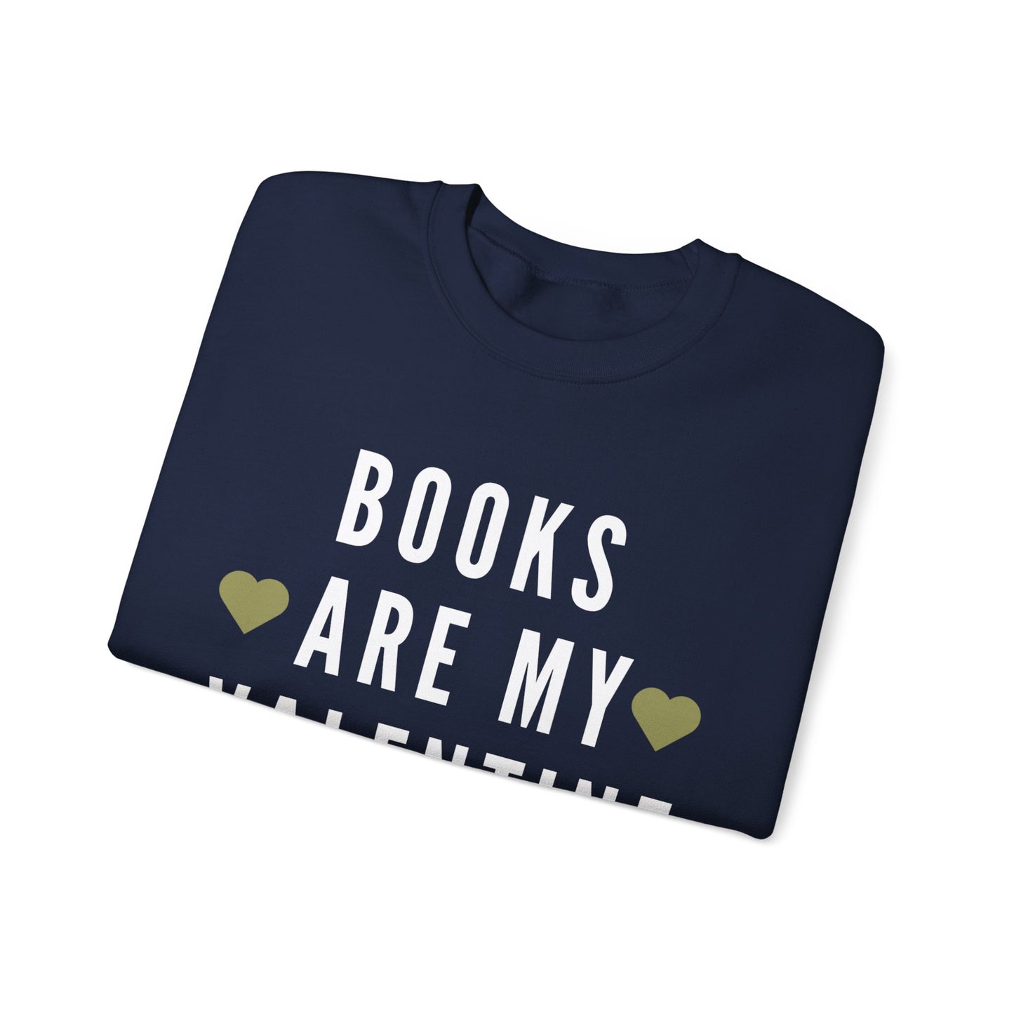 Books are my Valentine Heart Heavy Blend™ Crewneck Sweatshirt