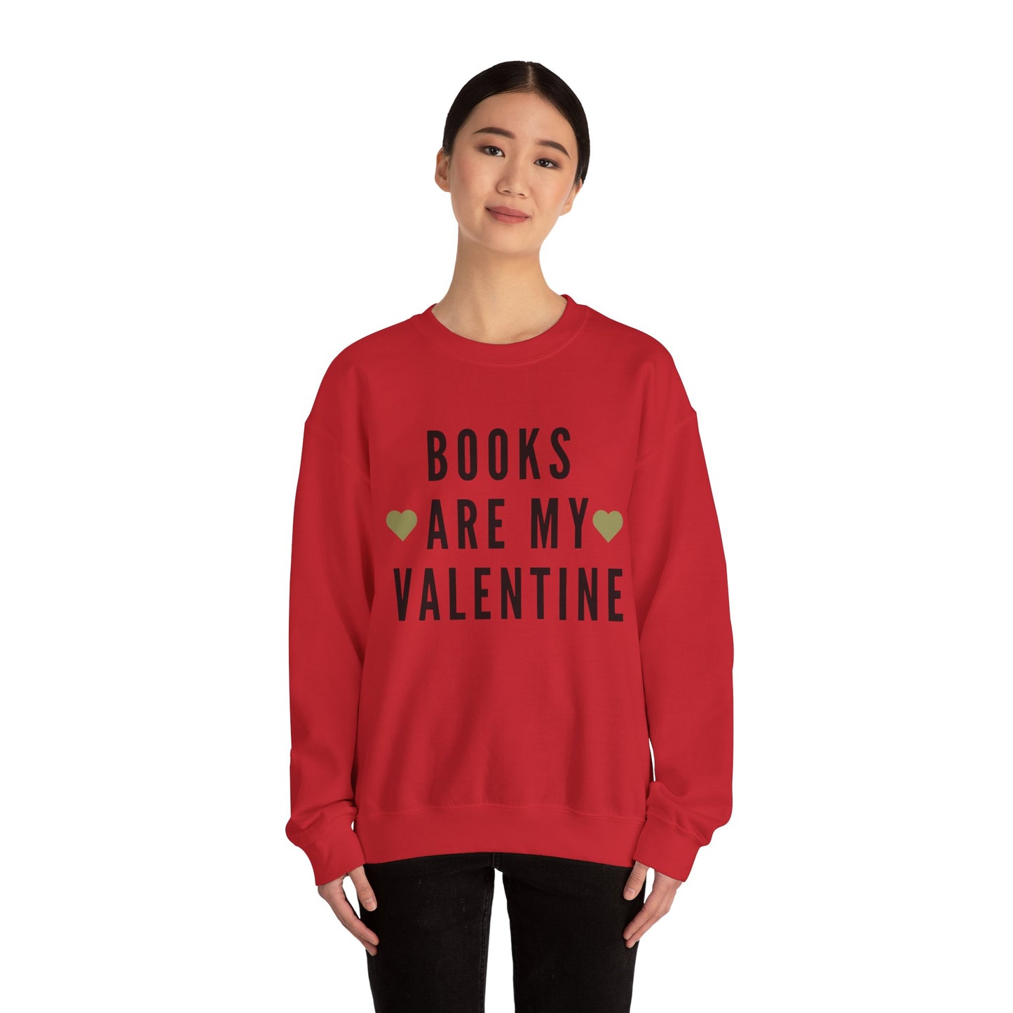 Books are my Valentine Heart Heavy Blend™ Crewneck Sweatshirt