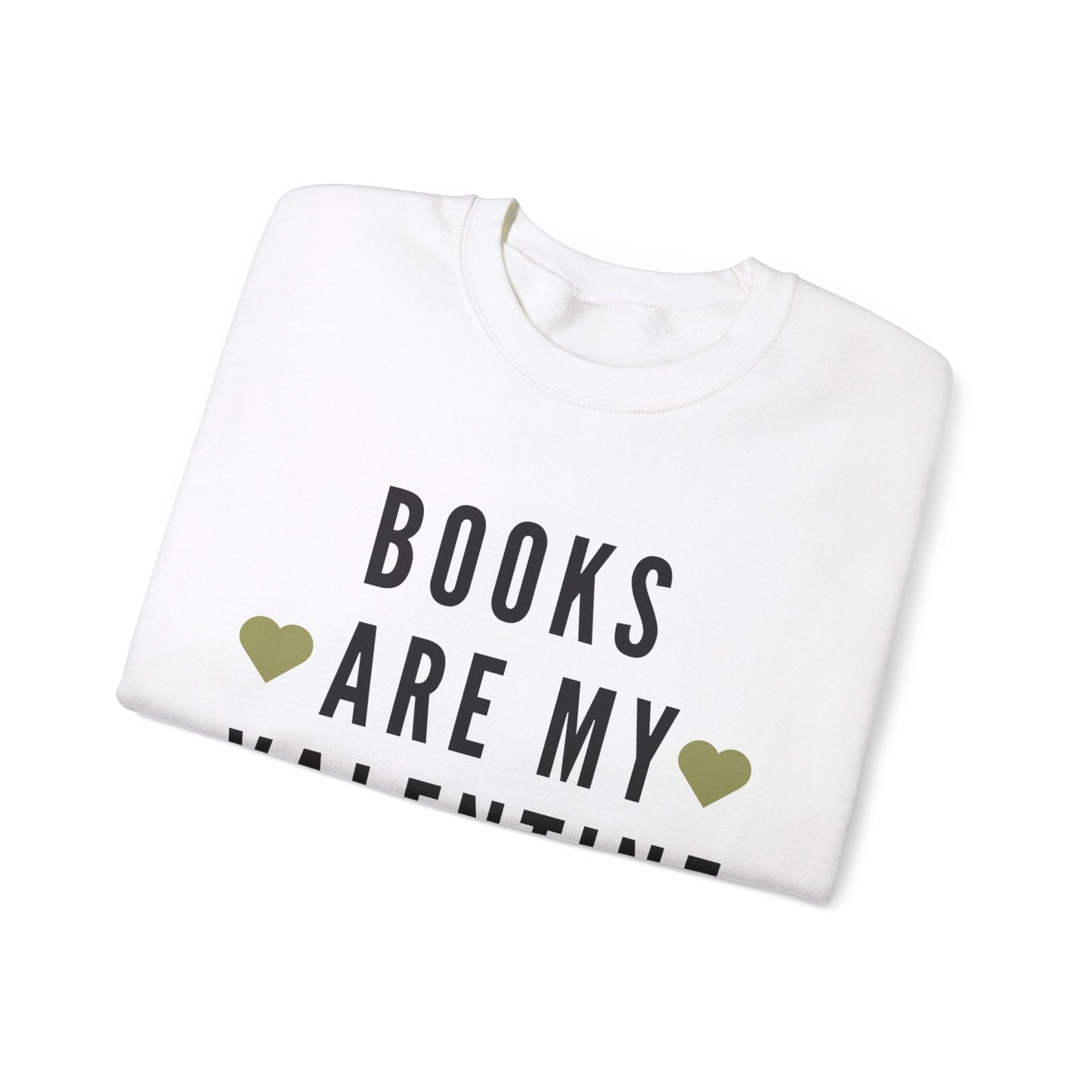 Books are my Valentine Heart Heavy Blend™ Crewneck Sweatshirt